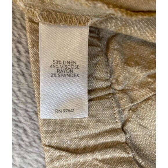 J.Jill Women's Linen Blend Capri Pants Size MP Beige Cropped Stretch Elastic Wai - Picture 6 of 9
